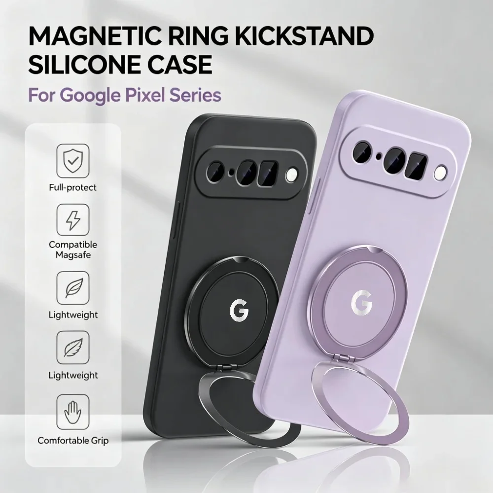 Premium Liquid Silicone Case with Rotating Bracket - Anti-drop Cover and Enhanced Skin Feel