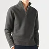 Autum Men Turtlenecks Sweaters Knitwear Pullovers Solid Color Long Sleeved Sweater Male Casual Daily Warm Coats 5