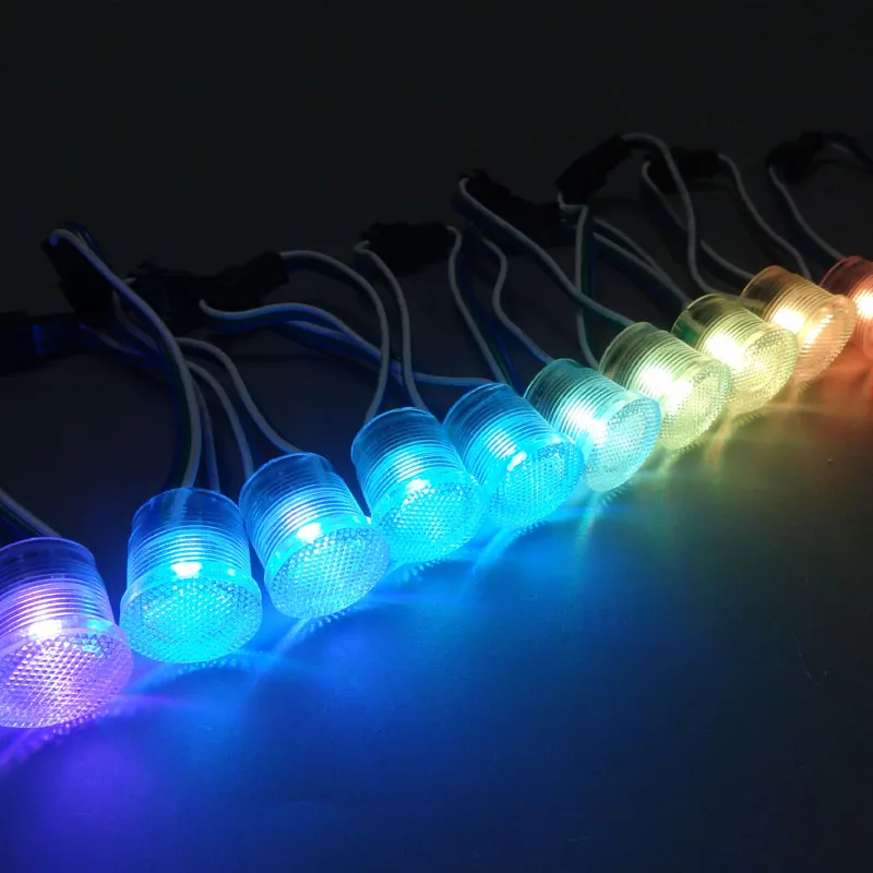 주소 지정 가능 LED 스마트 모듈, 20mm 직경, DC5V, UCS1903, WS2811, RGB 풀 컬러 LED, 0.24W (1 5050 SMD LED), IP68, 투명 커버