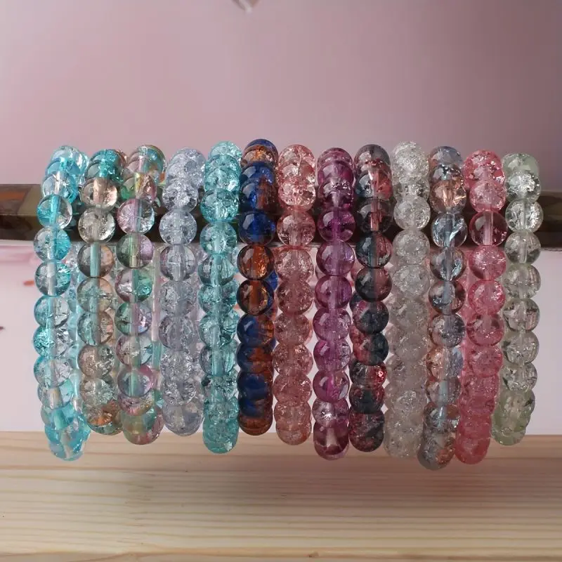 Natural Crystal Bead Bracelet 5-piece 6-piece 10-piece Set Men's and Women's Elastic
