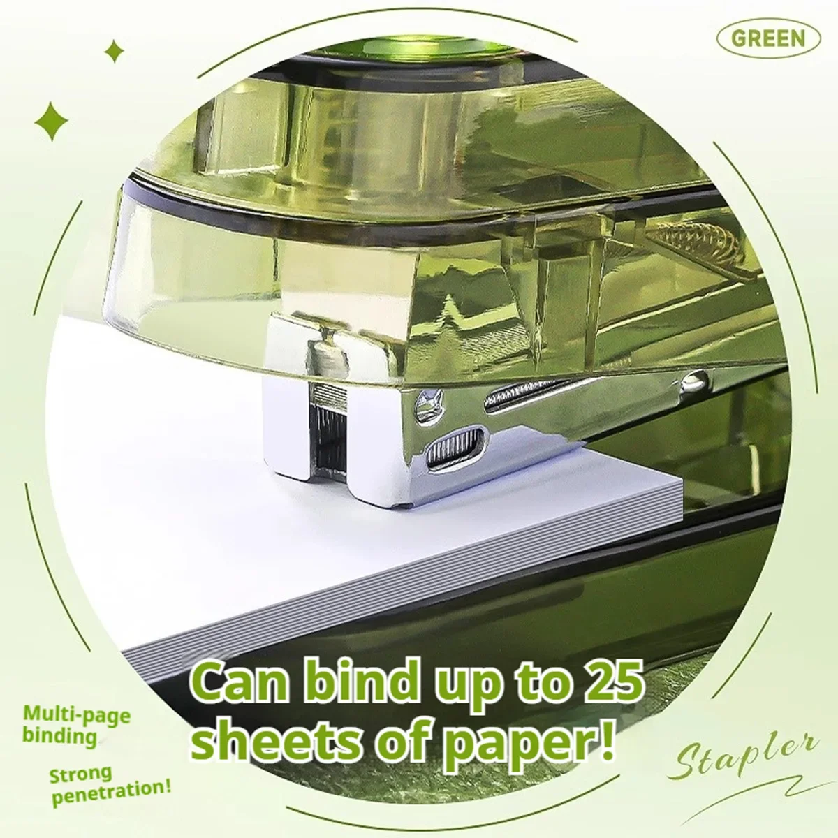 360 회전 스테이플러 - 홈 오피스 학교 학생을 위한 헤비 듀티 데스크탑 수동 제본 펀처 및 스테이플링 도구 패스너
