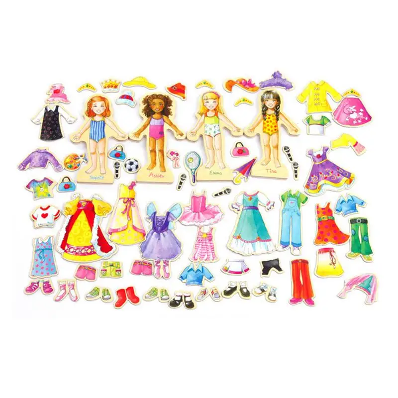 Vestido magnético para meninas, Vestir a princesa engraçada, Jogo de bonecas  de papel para crianças, Criado, Conjunto diário, Presente de aniversário -  AliExpress