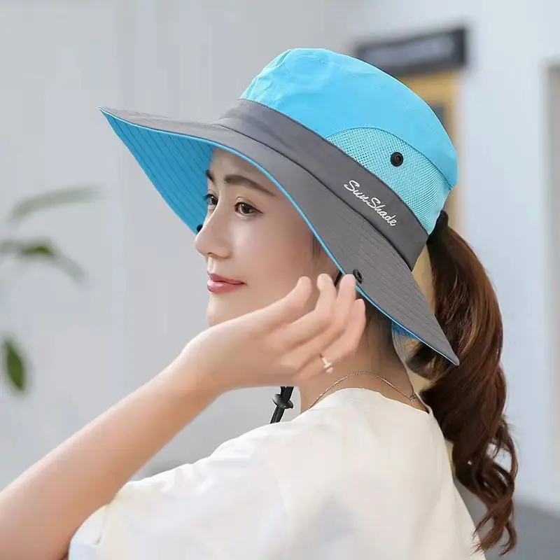 Women's Summer Sun Hat With Large Brim Breathable and Foldable Sun Protection Fisherman's Hat Holiday Beach women sun hat