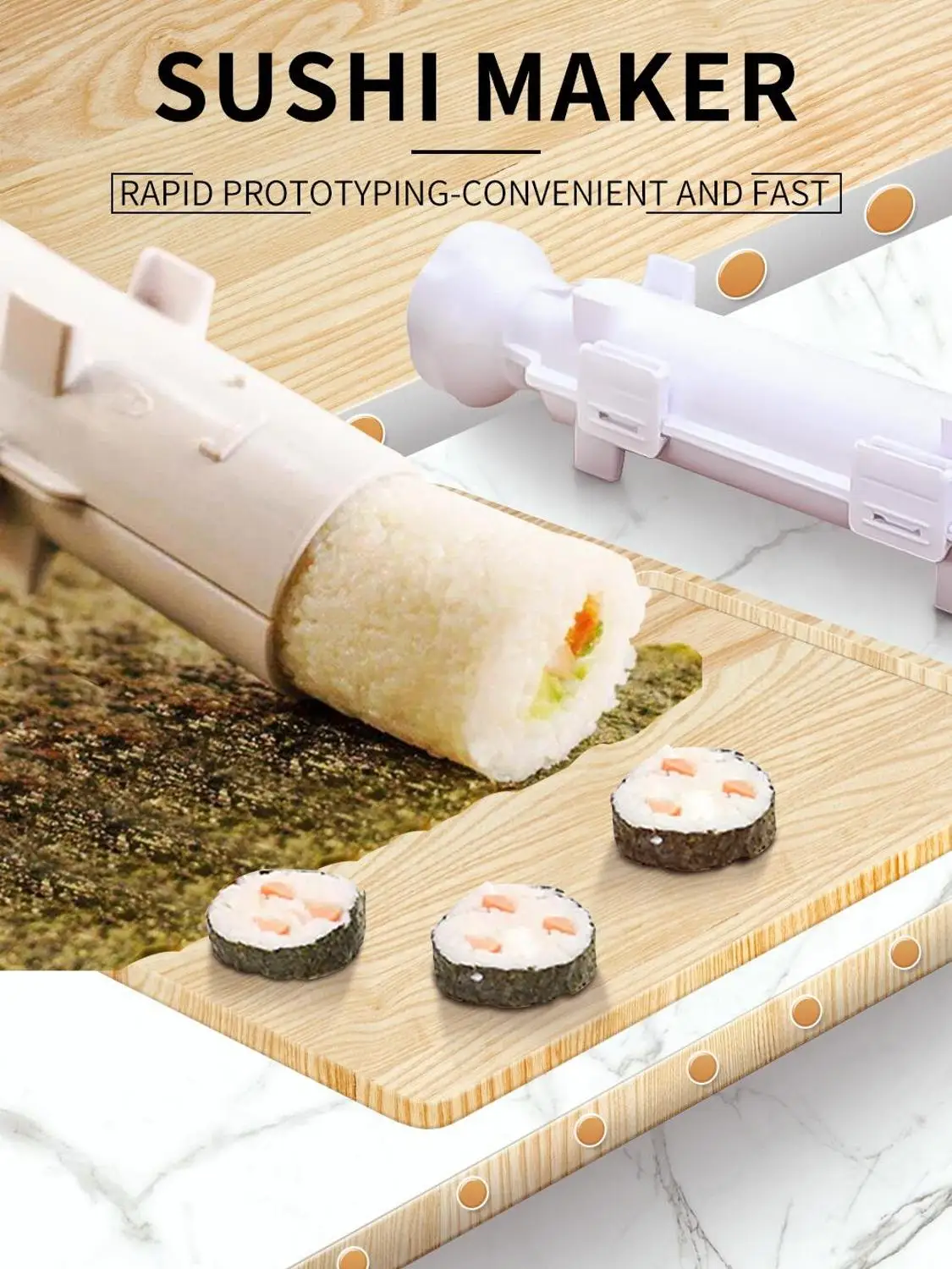 Quick Sushi Maker Roller Rice Mold Vegetable Meat Rolling Gadgets Japanese  Diy Sushi Device Making Machine Kitchen Ware Accessor