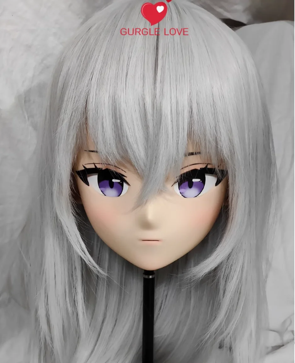 

(GLA04037)Customize Character Resin Half Head Japanese Animego Cosplay Crossdressing Doll Anime Kigurumi Mask With Eyes And Wig