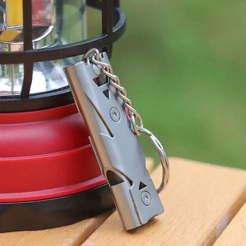 Survival Whistle 150DB Double Tube High-frequency High Decibel Survival Whistle Outdoor Rescue Steel Metal Survie Accessories Hiking Tool Travel
