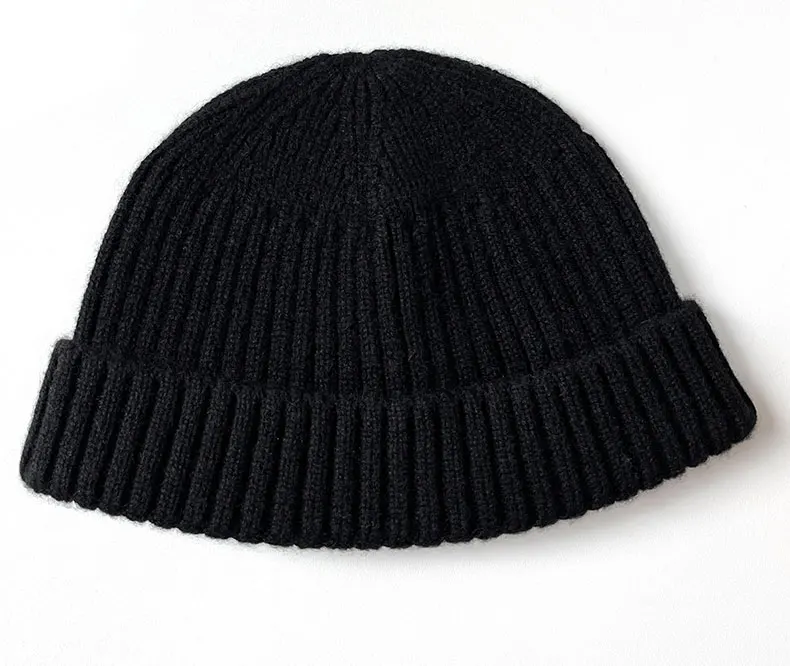 100 % Kaschmir, gestrickt, Trawler-Mütze, Schädeldecke, Uhrenkappen, Herren, einfache, gerippte Fischermütze, Unisex, warme Dockers-Mütze – Detail 15