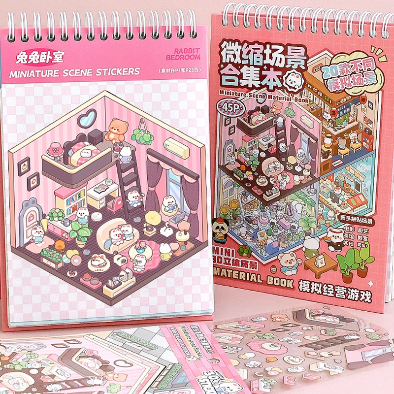 Set Di Adesivi 3D Paesaggistici Con 20 Scene, 2 Pinzette, Riutilizzabile, Per Diario E Decoro, Regalo Creativo