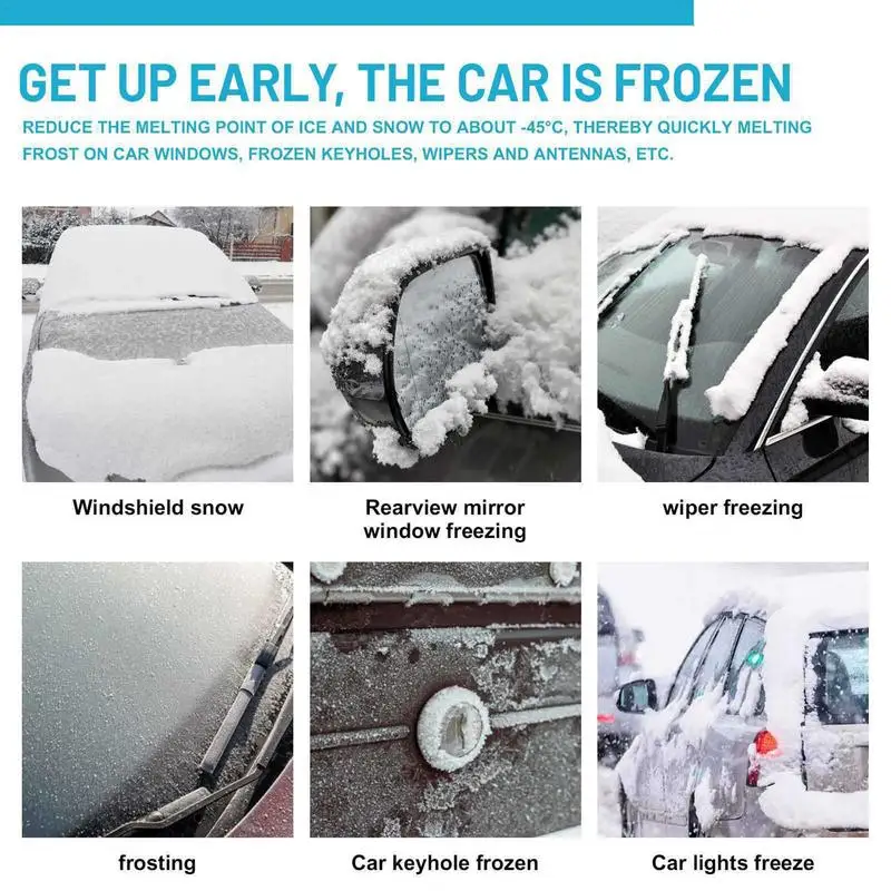 Automotive Glass Deicing Agent Auto Window Deicing Agent Winter Car Accessories Windshield Ice Melt Spray Car Glass Defrosting