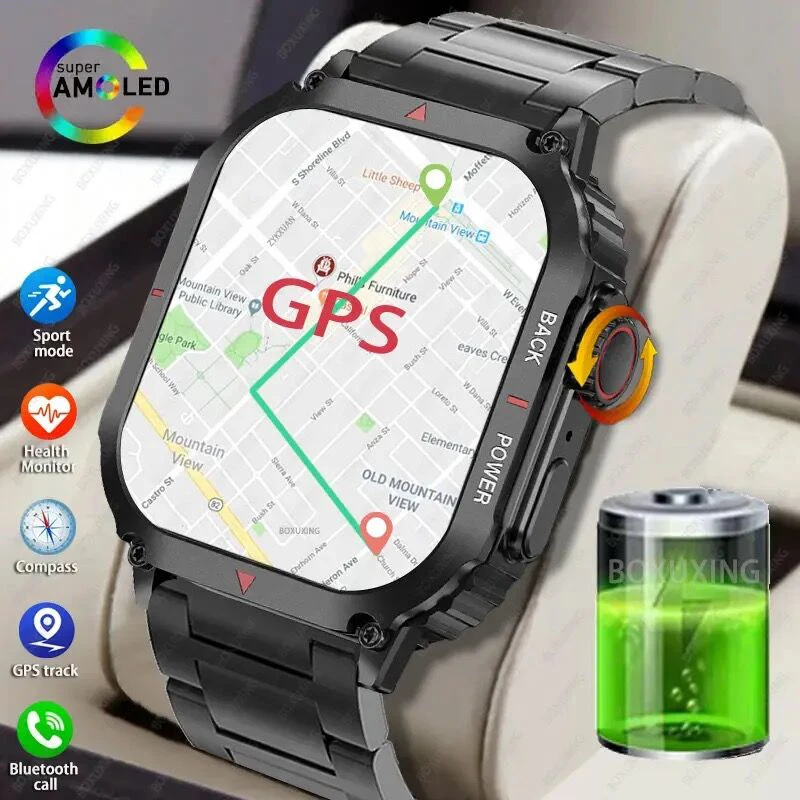 

New GPS Professional Sports Smart Watch For Men 1.95'' 330*385 Large HD Screen Always On Display Blood Sugar NFC Call Smartwatch