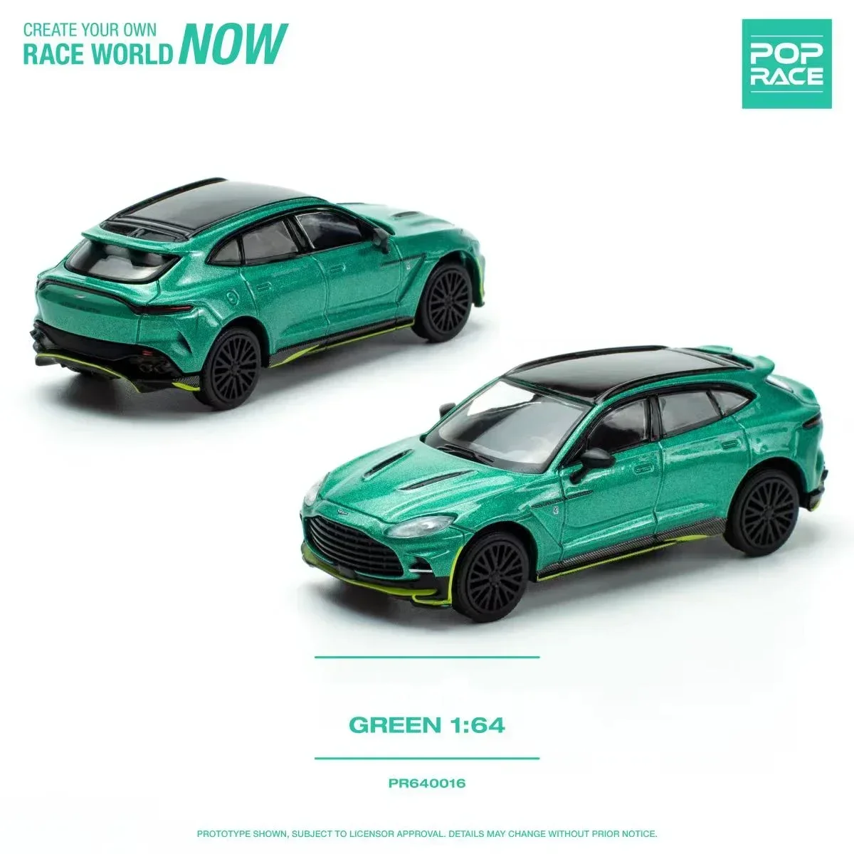 Pop Race 1:64 Dbx Super Suv Racing Green Diecast Diorama Car Model Toys
