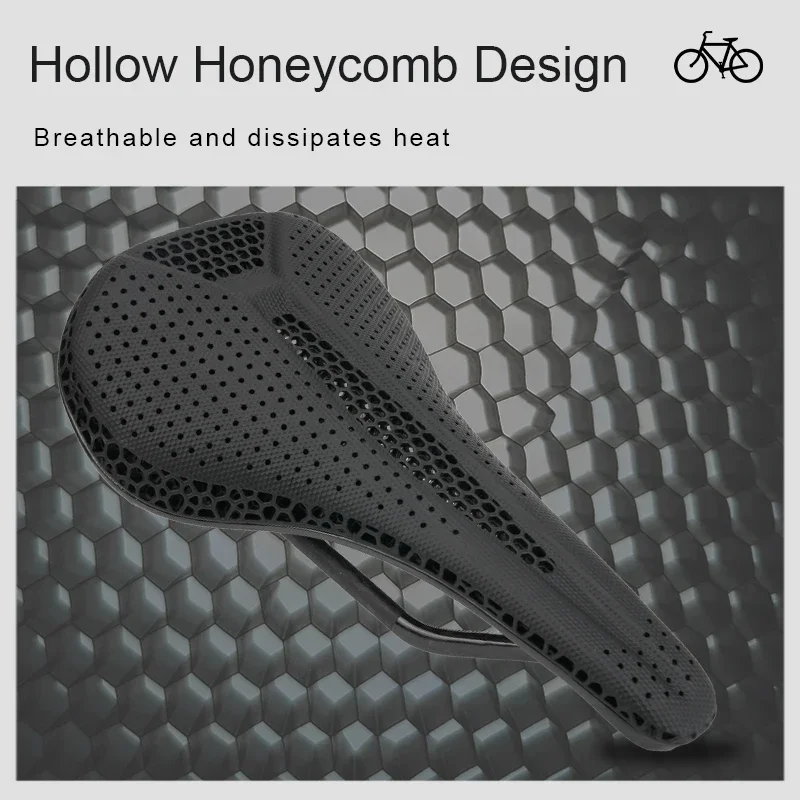 RIRO Bicycle Carbon Fiber Saddle Ultra-Light 3D Printing Highway MTB Racing Saddle Bicycle Cushion Seat Accessories