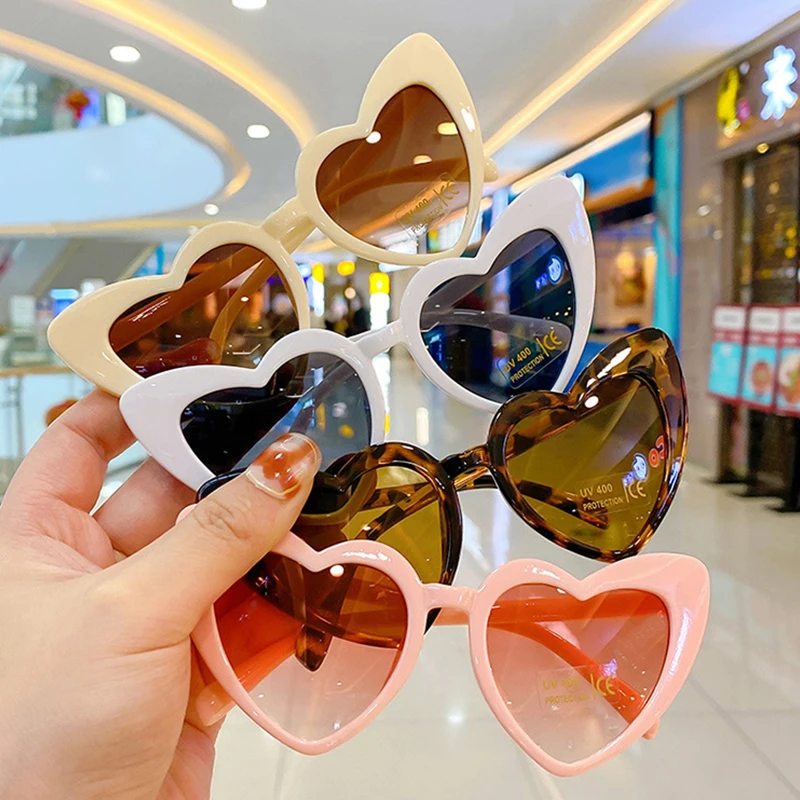 2023 New Kids Cartoon Heart Suower Sunglasses Girls Boy Children Outdoor Round UV400 Sun Glasses Fashion Kids Sunglasses_voghion.com