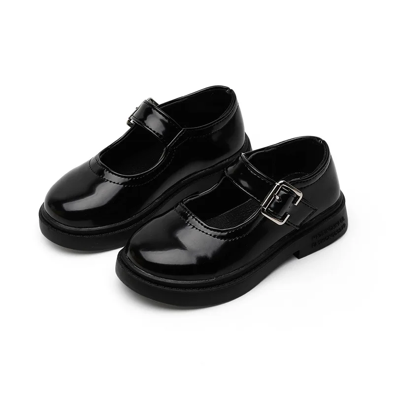 Black Shoes 2022 Japanese Toddler Girl Leather Shoes Boys Shoes Casual Shoes Autumn Vintage Retro Children Shoes Girls and Boys girls leather shoes Children's Shoes