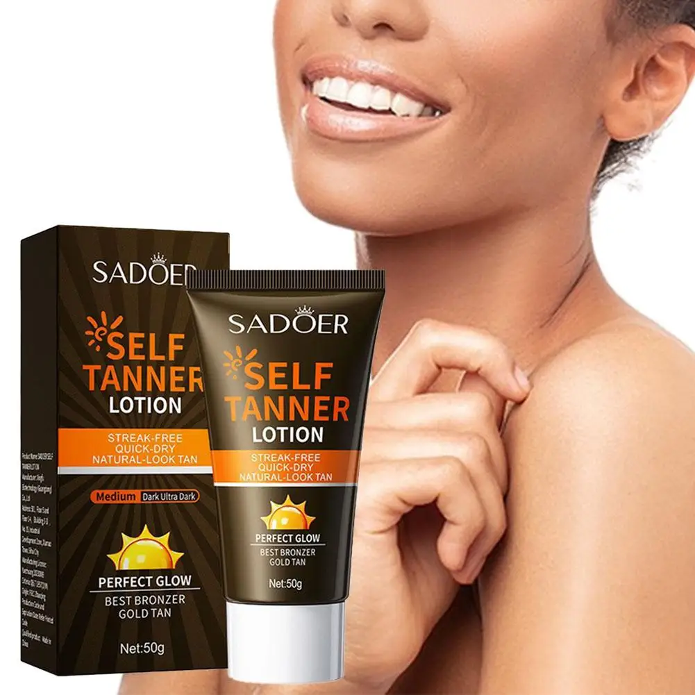 Bronze Tanning Cream & SPF90 Sunscreen Natural Glow Body Bronzer Lotion & UV Isolate Sun Block Cream Face Body Tanning Care Set