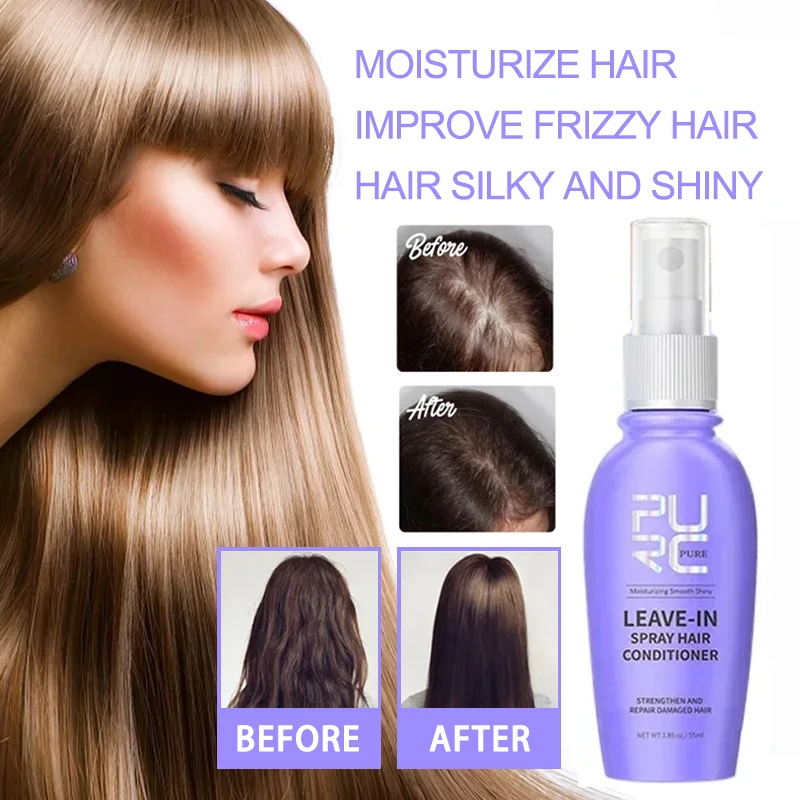 

PURC Hair Leave-In Spray Molecular Repair Hair Mask Damage Restore Soft hair Deep Repair Keratin Scalp Treatment Condition 55ML