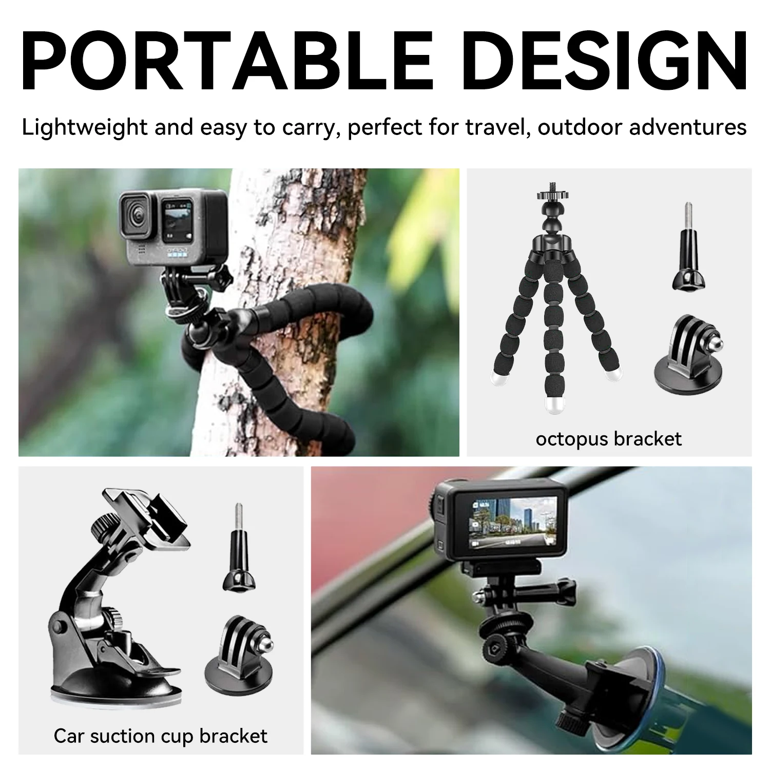 50-in-1 Adventure Kit for GoPro 13/12/11 DJI Action 5/4 Insta360 Ace 360&deg; Bike/Helmet/Chest Mounts Waterproof Case