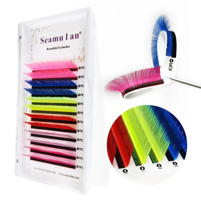 Ciglia Colorate Maquiagem Make Up Visone Sintetico Naturale Di Alta Qualità Ciglia Arcobaleno Cilios 6 Colori Mix Ciglia Di Visone