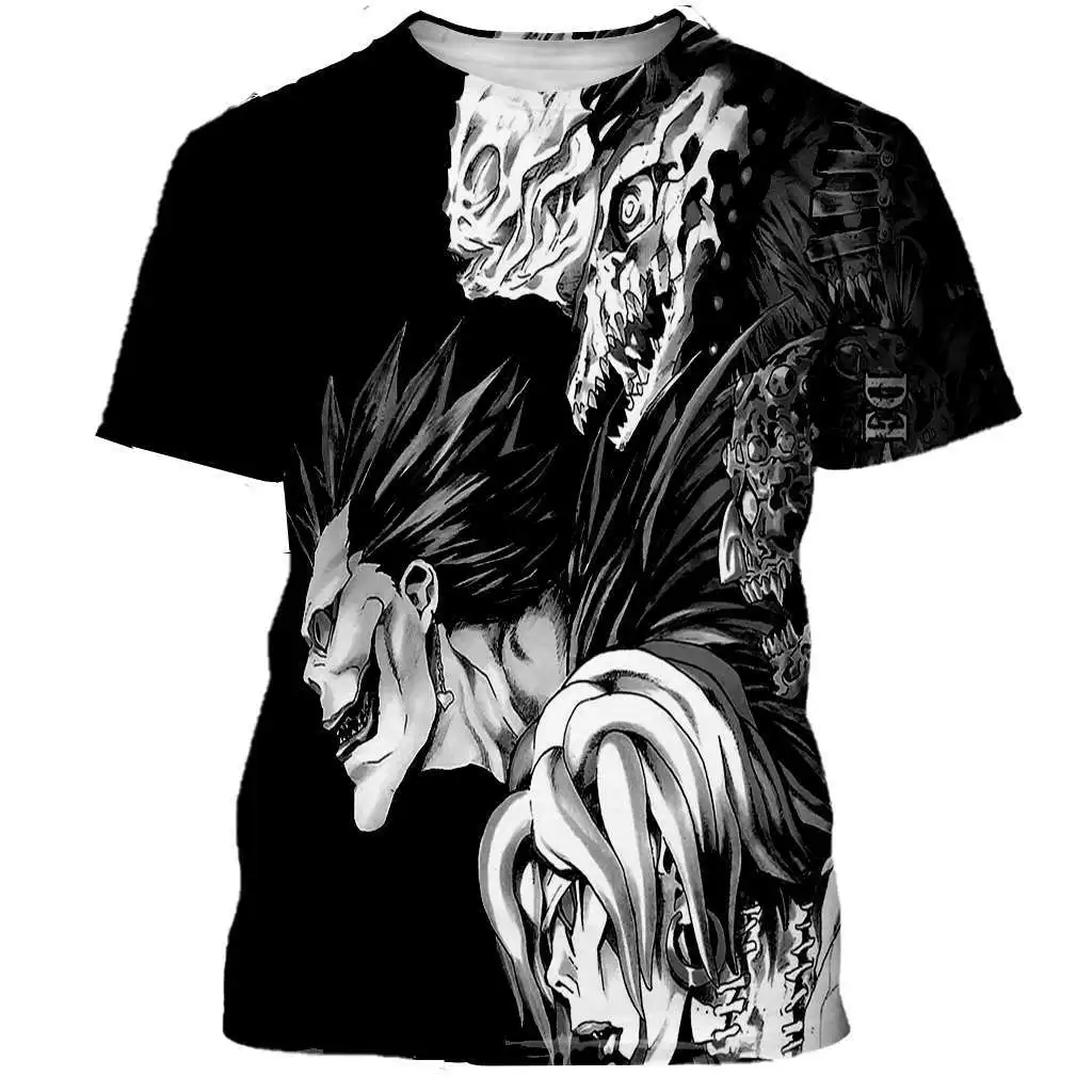 

Death Note T-Shirts Anime Manga 3D Print Streetwear Hip Hop Mens Clothes Tees Sweatshirt Harajuku Men T-shirt Summer Fashion Hot