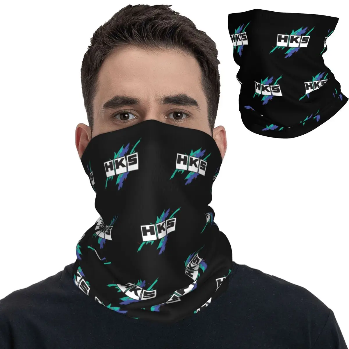 

Vintage HKS Vaporwave Premium Bandana Neck Gaiter Printed Racing Drift Skyline Mask Scarf Multifunctional Balaclava Riding Adult