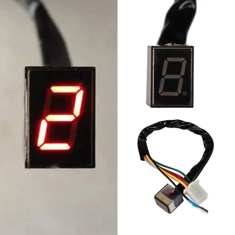 NEW Universal LED Digital Gear Indicator Motorcycle Display Shift Lever Sensor
