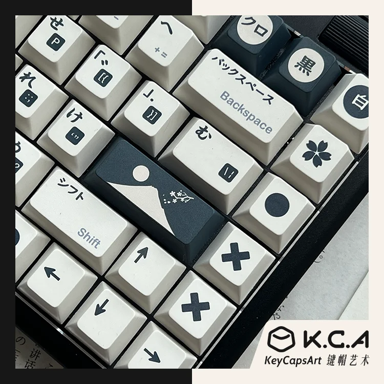Teclado Mecânico Keycaps para Interruptor mx Sublimação Dye Pbt Preto Branco Keycap Japonês Perfil Cereja Gmk bw 146 - Imagem 4
