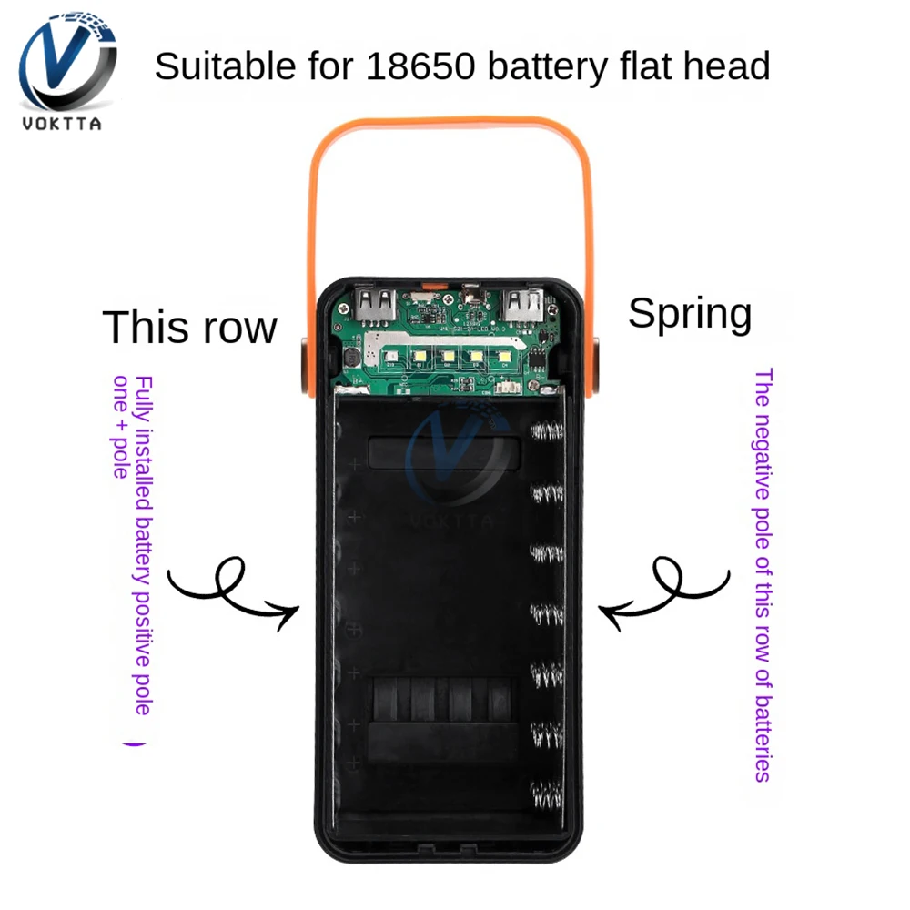 18650 DIY Battery Storage Box Camping Light with Micro Type-c Charging Cable Mobile Power Bank Case 18650 Battery Holder 5