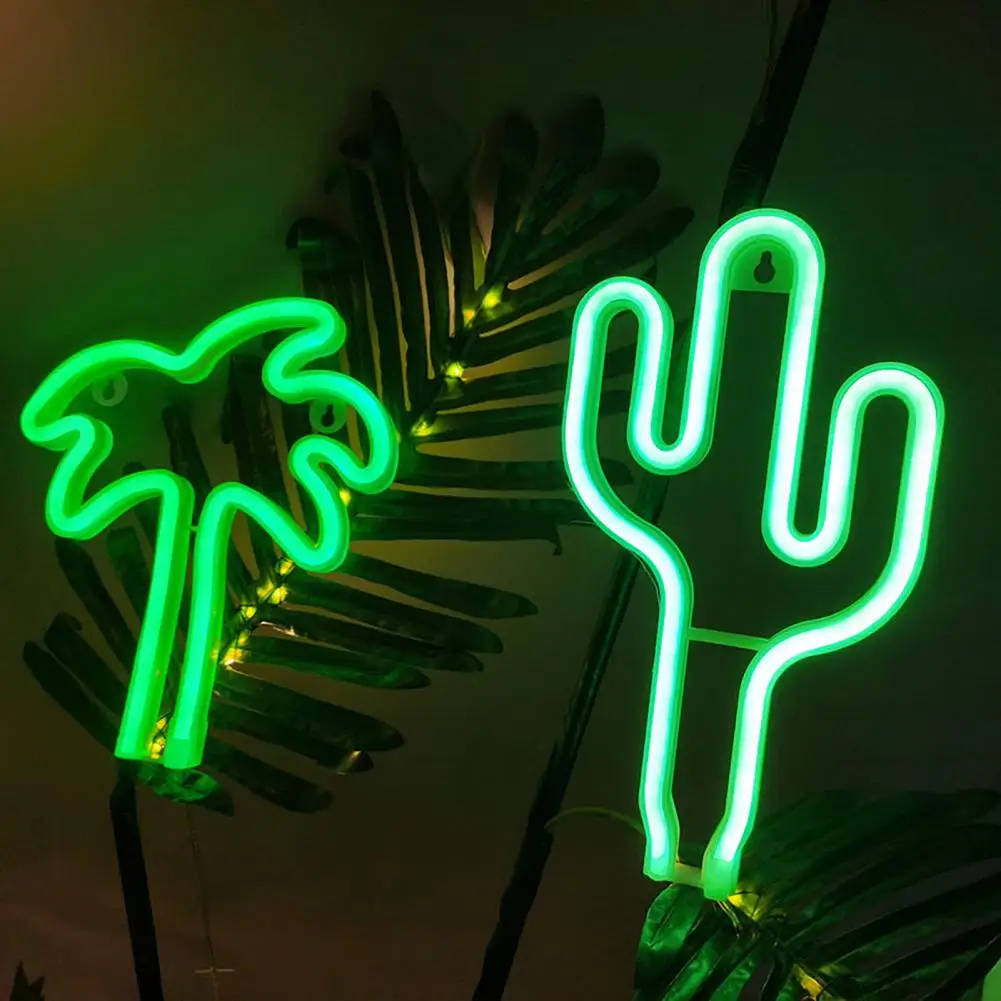 

Party Led Light Night Light Led Neon Light Wall Art Decoration for Christmas Tree Cactus Non-glaring Usb/battery Operated 3