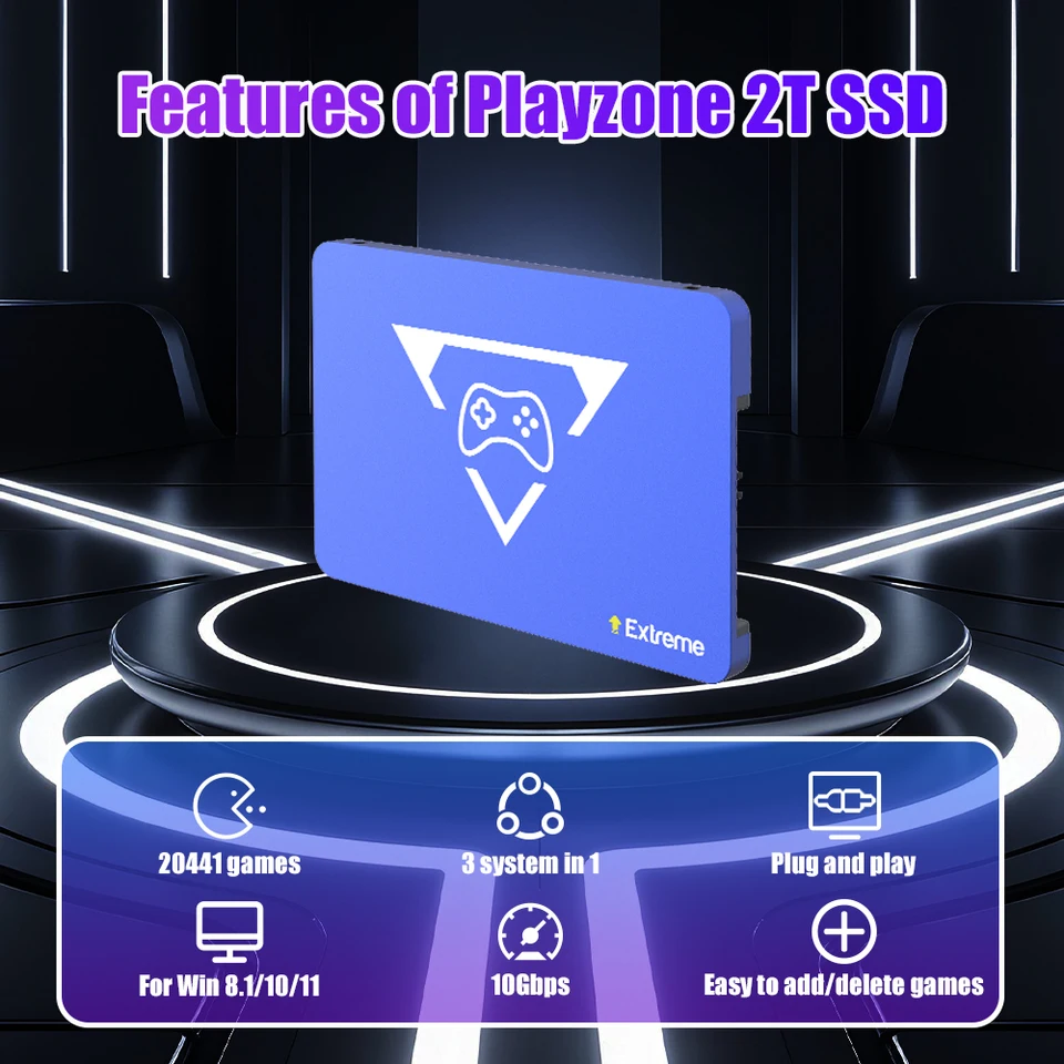 Playzone 2T Game SSD With 20400+ Games 3 System in 1 Playzone