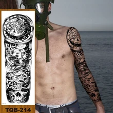 

Full Flower Arm Temporary Tattoos Stickers Man Woman Girl Body Leg Art Fake Tatoo Mechanical Robotic Photorealistic Steampunk
