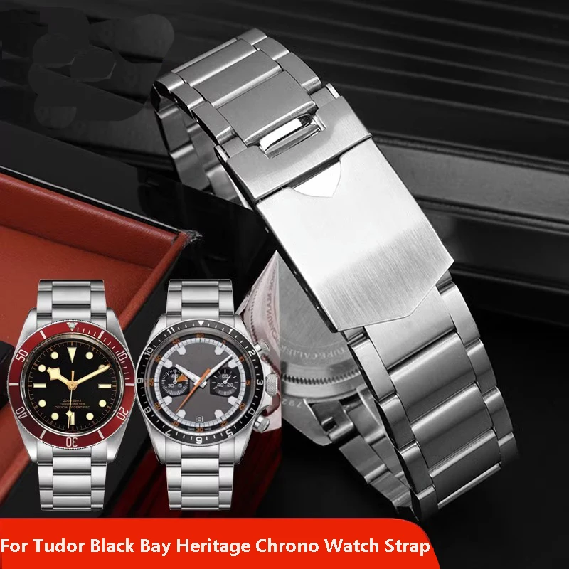 Cinturino In Acciaio Inossidabile Solido Da 22Mm Per Tudor Black Bay 79230 79730 Heritage Chrono Watch Strap Bracciale Da Polso Da Uomo