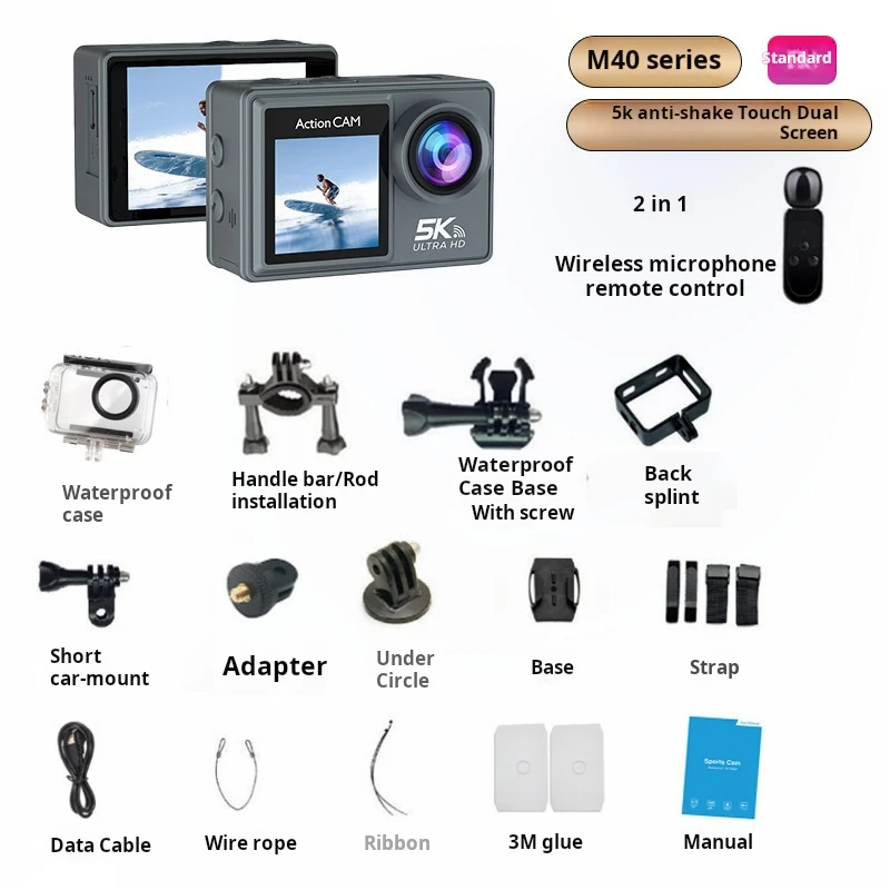 5KEIS with WiFi waterproof function suitable for riding motorcycle anti-shake remote control HD outdoor sports camera 5