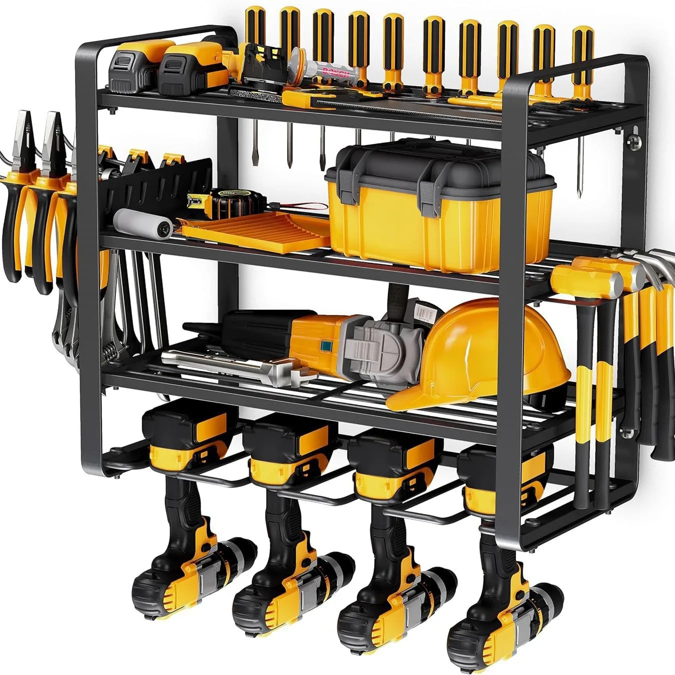 رف جداري معدني ٤ طبقات