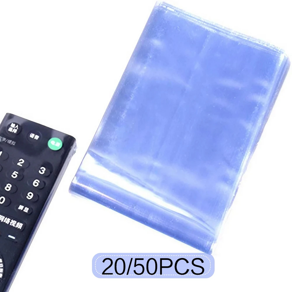 Shrink Film Bag Mixed Size Air Conditioner TV Remote Control Transparent PVC Heat Shrinkable Universal Dustproof & Waterproof Film 20/50PCS