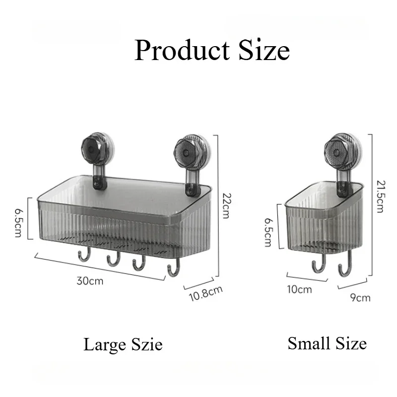 Bathroom Kitchen Wall Mounted Storage Shelves Bath Baskets Toiletries Storage Box Trays Nail And Glue Free Installation