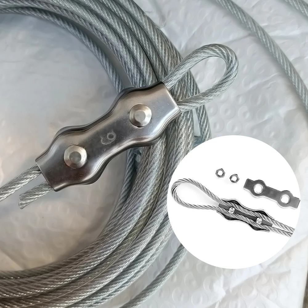 1–10 Stück wasserdichte Edelstahl-Drahtseil-Clips, Einzel-/Doppelgriffe, Kabelklemmen, Spannfutterschloss, M2-M8, Kabel-Draht-Hardware-Befestigungselement – Detail 8