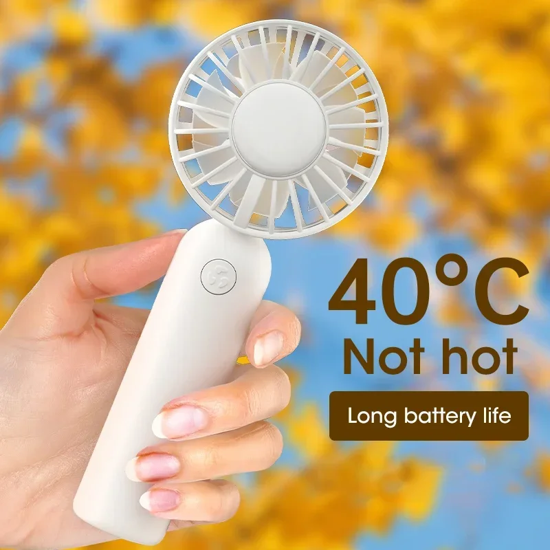 Handheld Mini Fan USB Rechargeable 3-Speed Portable for Office Desk Outdoor Travel Summer Cooling