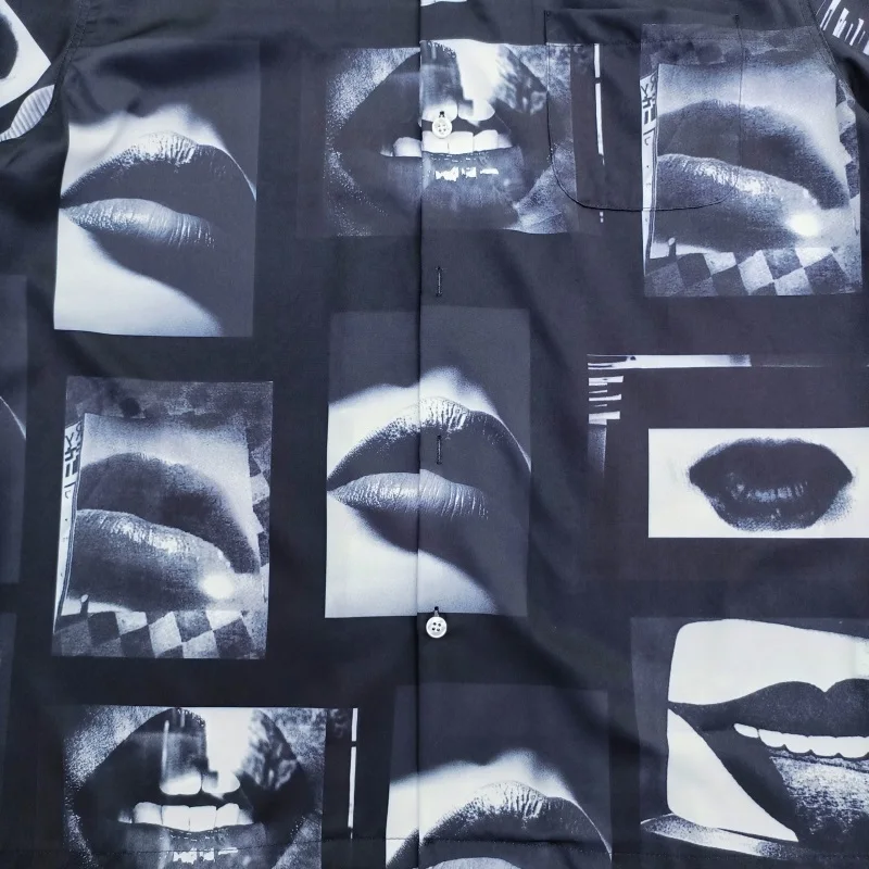 WACKO MARIA Fashion Prints Lips Shirts High Quality Mens Womens Casual Loose Hip Hop Brand Hawaii Short Sleeve Shirts 5