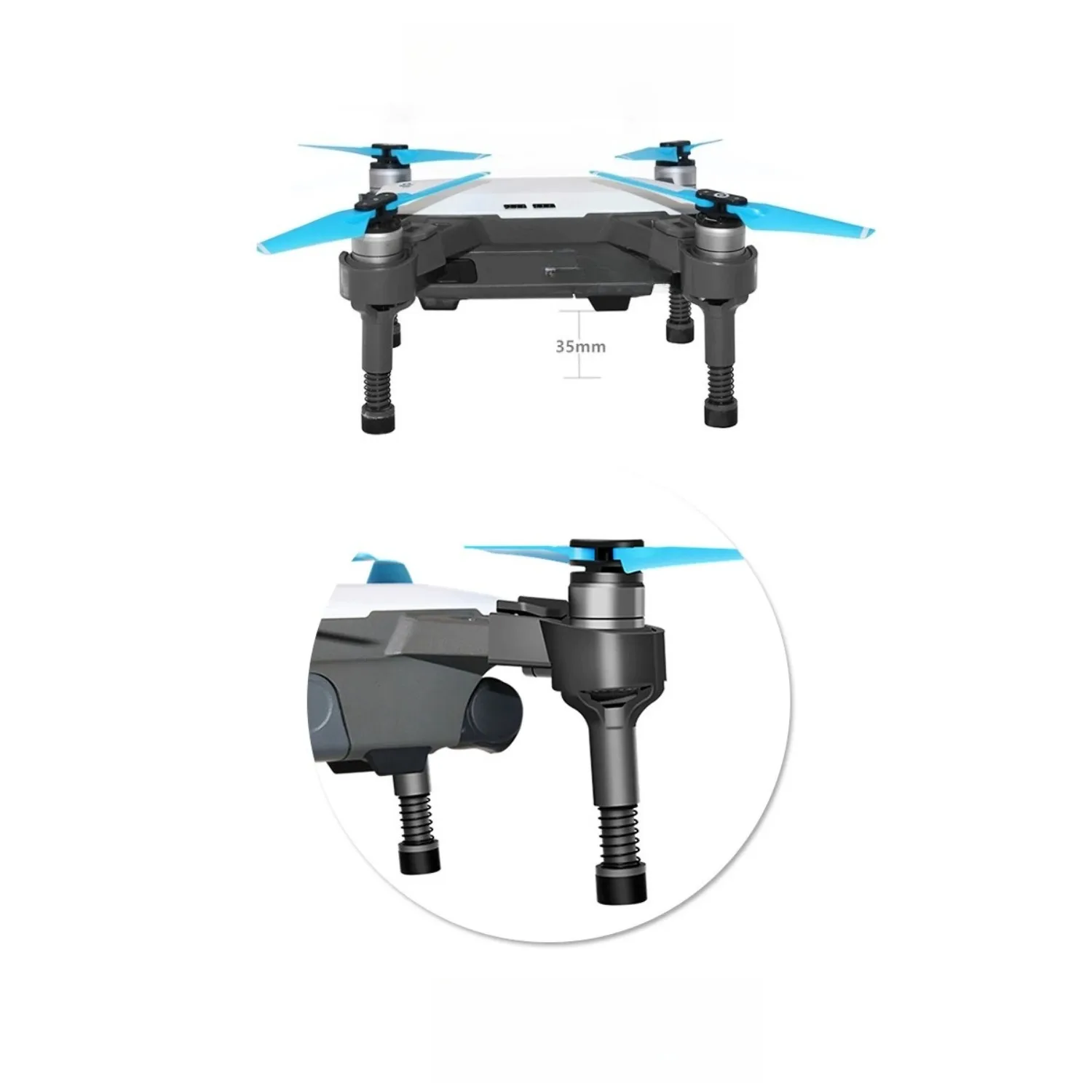 드론 랜딩 기어 확장형 높이 조절 충격 흡수 다리 DJI 스파크 교체 액세서리와 호환 가능