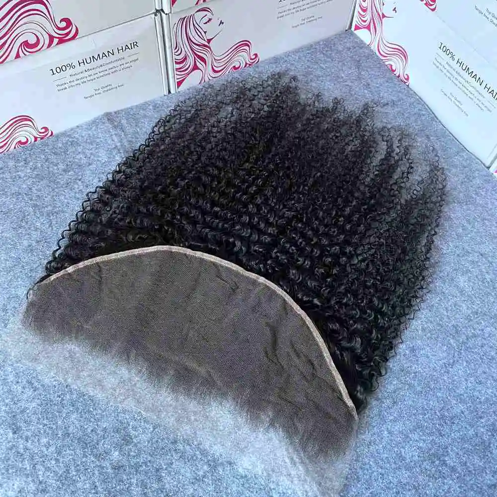 13x6 Invisible HD Lace Frontal Only Afro Kinky Curly 13x4 Full Frontal Only Virgin Hair For Woman Glueless Melt Skin Pre Plucked