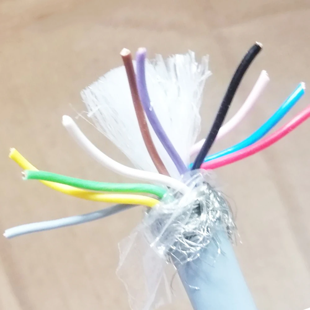 

10-жильный электропровод, изгибаемый, экранированный кабель-цепь 0,34, Квадратный, бескислородный, медь 30 м