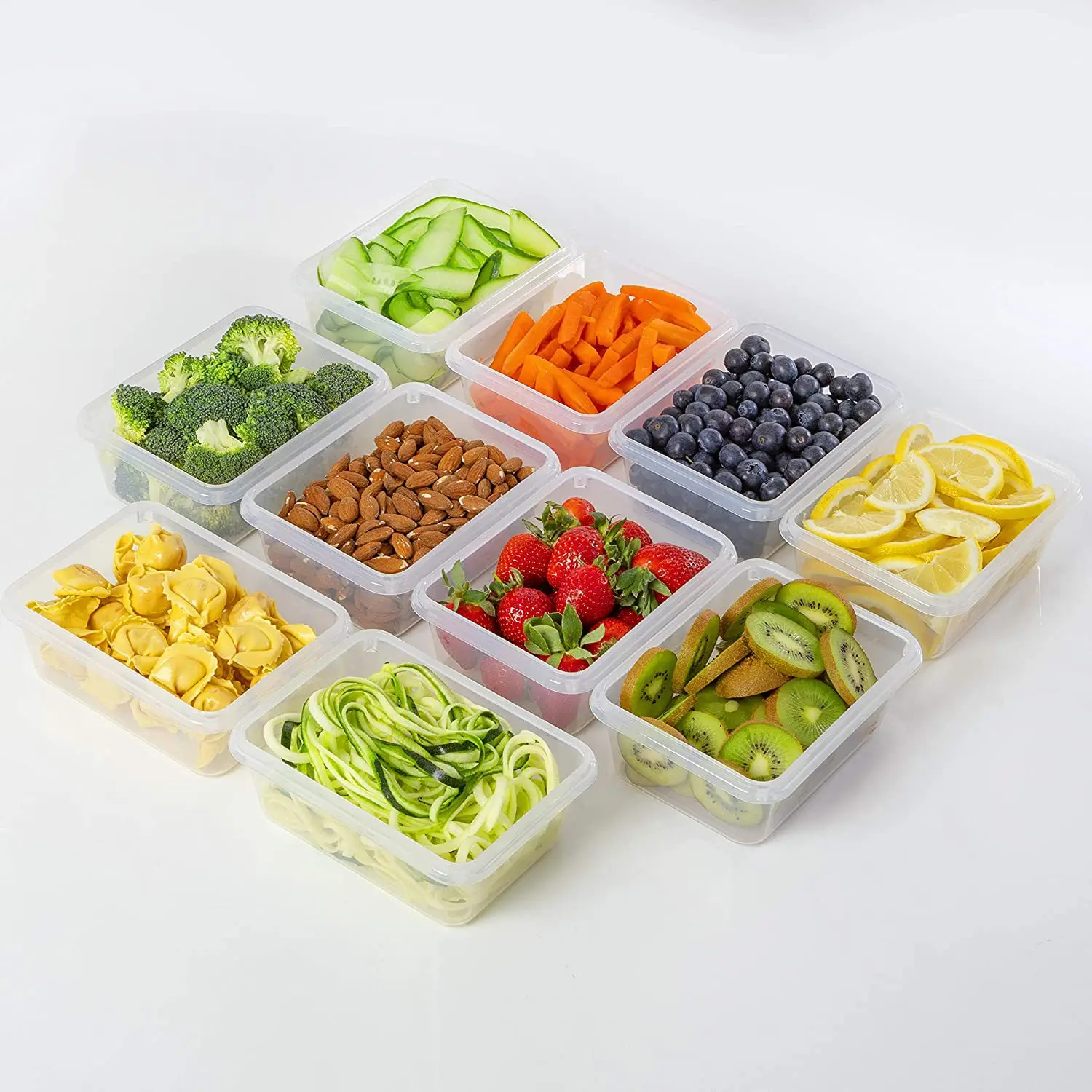 10PCS Food Storage Set - Airtight Snap Lid Containers for Meal Prep, Kitchen and Pantry Microwave safe Lunch Box BPA-Free 6