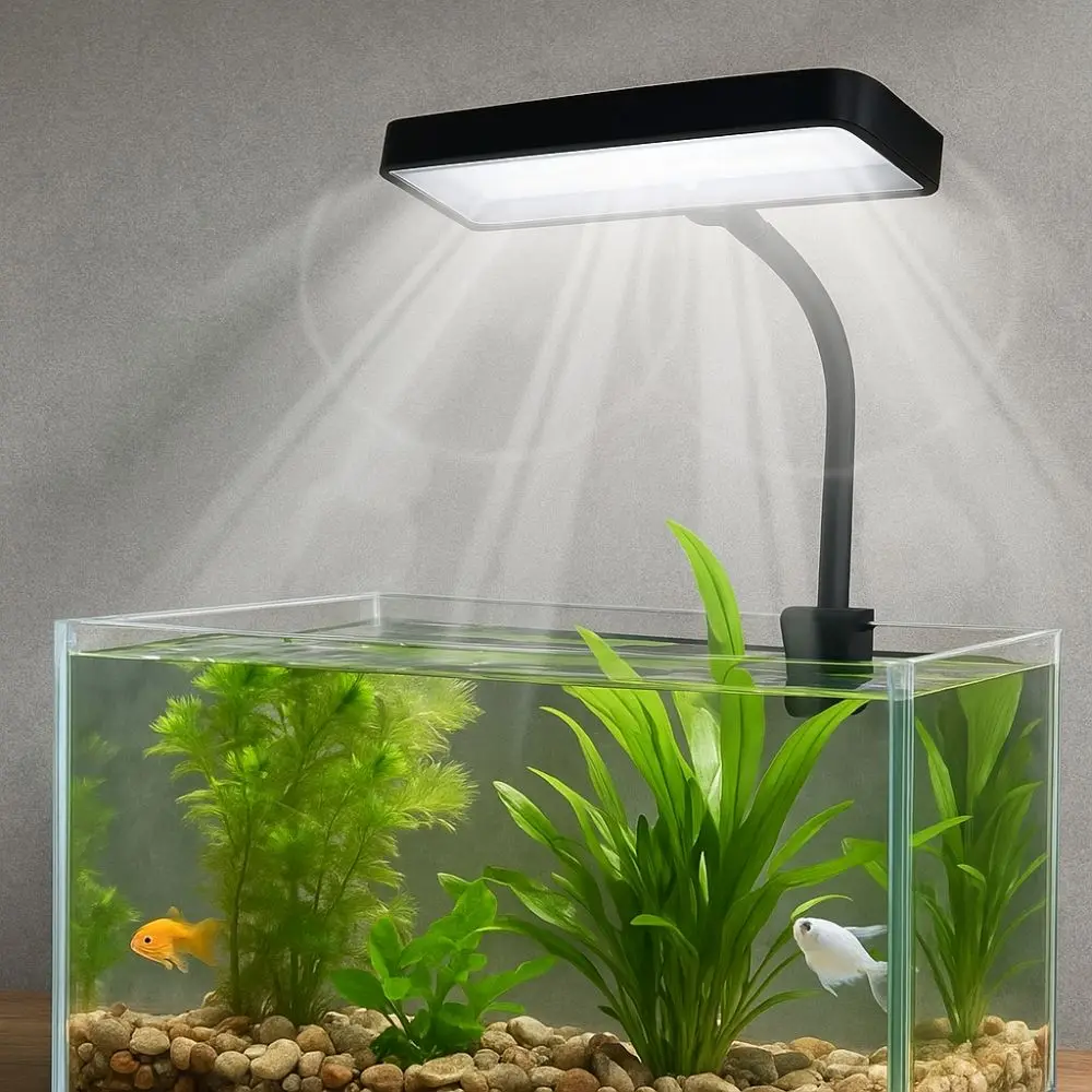 Dimmable Aquarium LED Light 360° Rotatable Super Slim Full Spectrum Grow Lamp High Brightness Clip-on Fish Tank Light