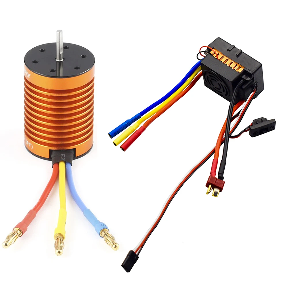 OCDAY Motor sin 10T 3930KV, 4 polos, controlador electrónico de velocidad 60A, conjunto combinado para coche y camión RC 1/10|Partes y accesorios| - AliExpress