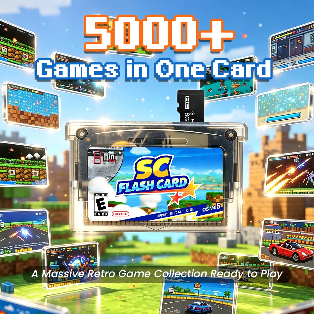 Cartuccia di Giochi Retro SuperFW 5000 in 1, Scheda Flash GBA con Scheda TF da 8G e Flash RTC per Console di Gioco Portatili GBA/GBA SP/NDS - immagine 2
