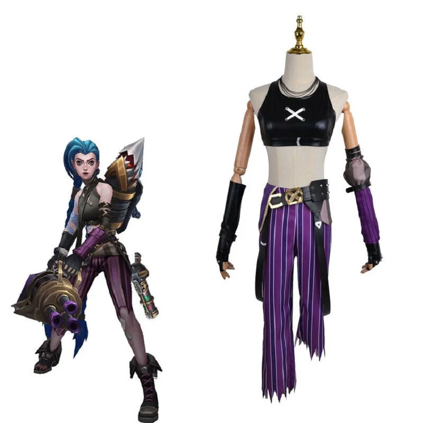 

Игровой костюм Arcanist, косплей, фиолетовые сексуальные брюки, Jinx, женское вечернее платье, полный комплект, для взрослых, индивидуальный шарм, LOL