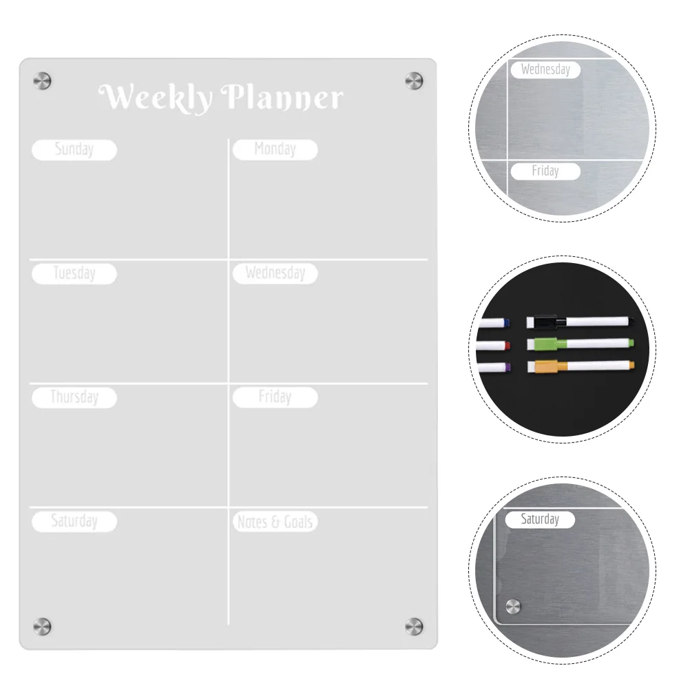 Magnetic Fridge Board Daily Schedule Board Magnetic Message Board Writing Board Daily Schedule Fridge Board With Pens