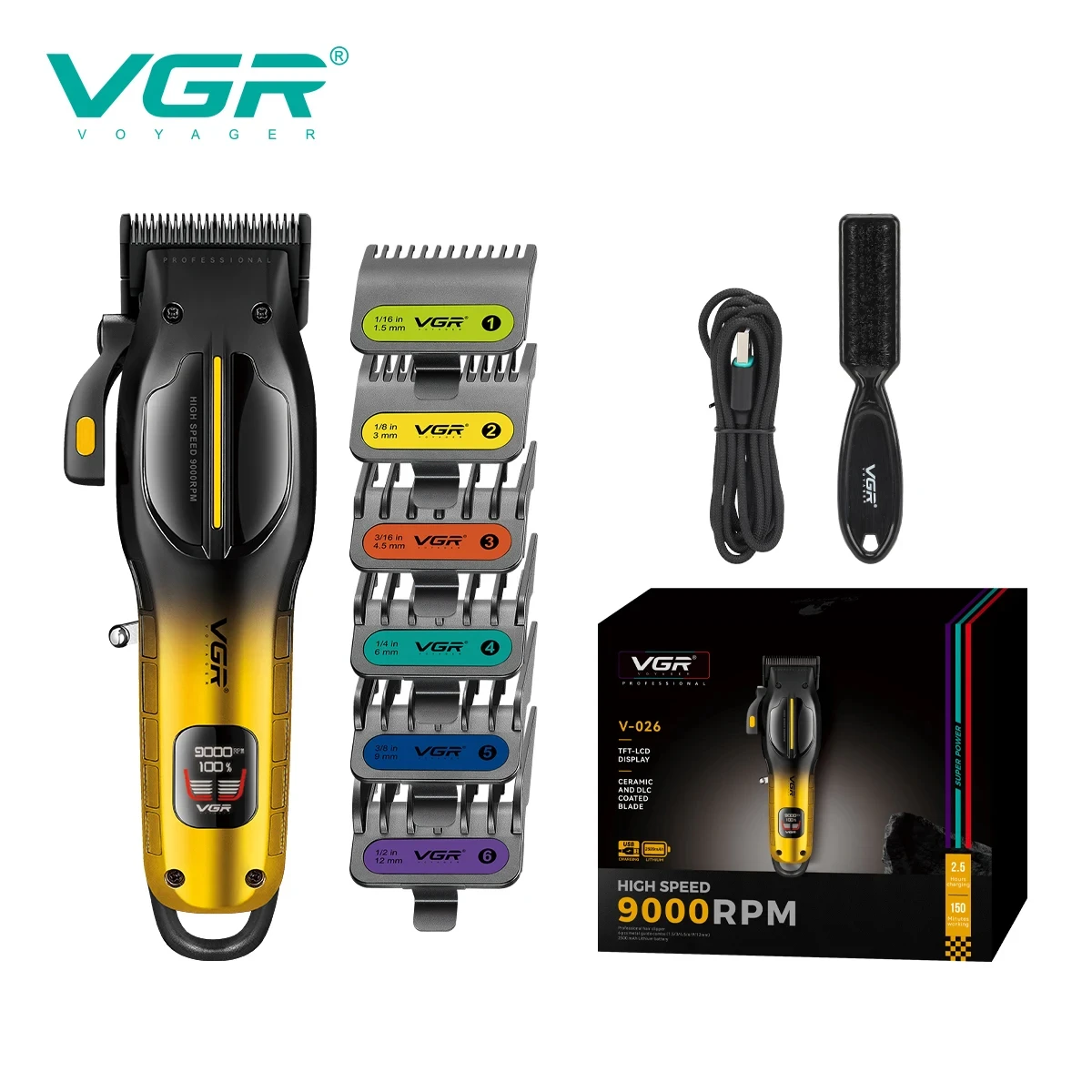 VGR V-026 الراقية المهنية الرجال مقص الشعر التدرج...