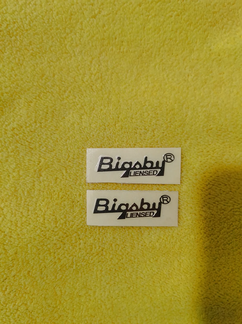 Guitar Stickers Two sets of BIGSBY LIENSED metal stickers