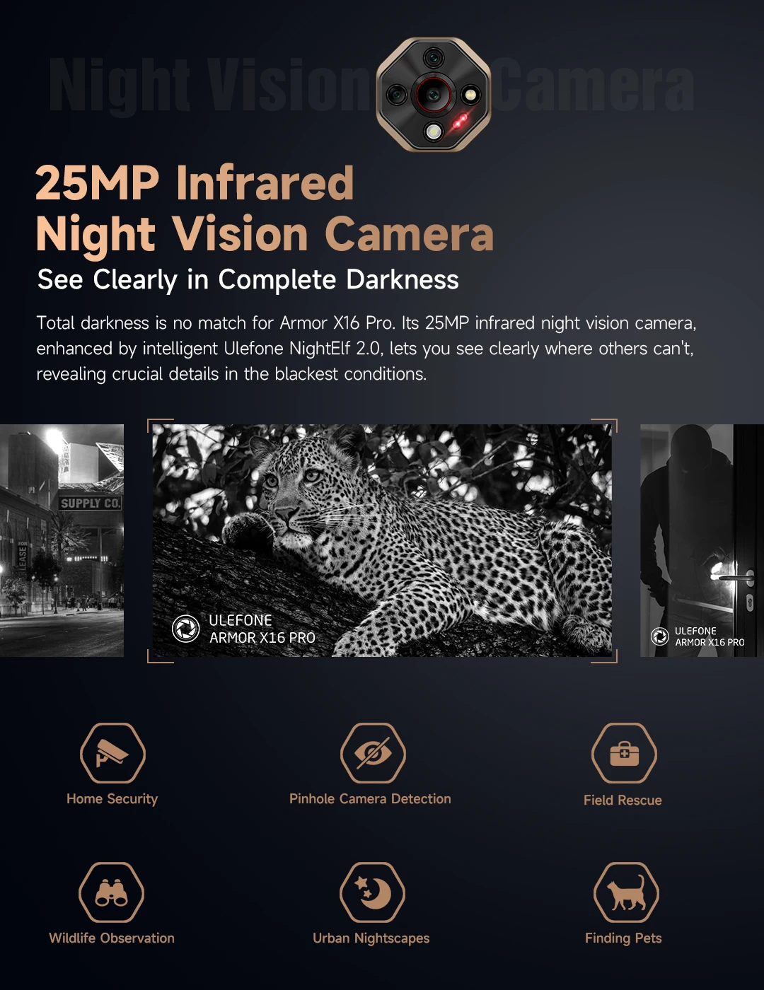 Ulefone Armor X16 Pro 5G Rugged Phone 10360mAh Battery 16GB RAM 256GB ROM 120Hz 6.56”NFC Android Smartphone with Google Gemini